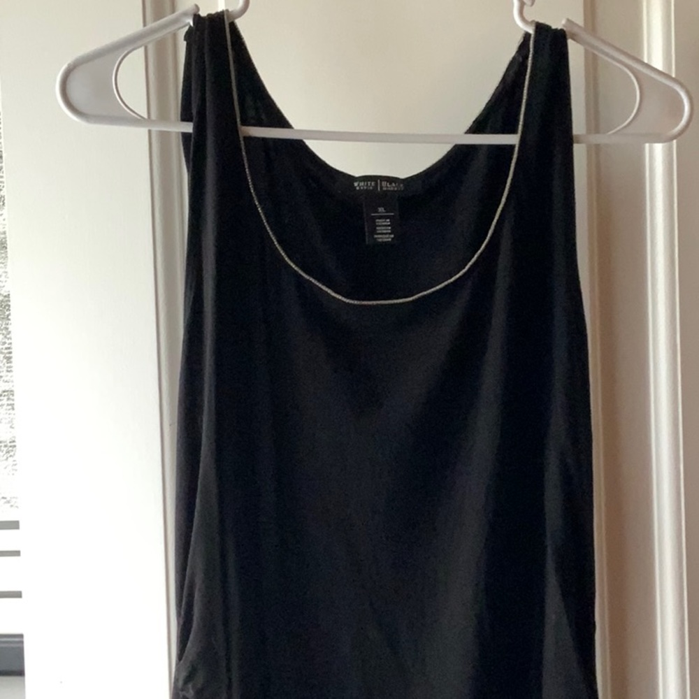 White House Black Market With Silver Around Neck Top